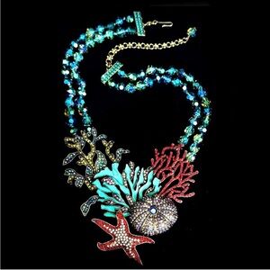 Heidi Daus “Coastal Collective” 🌊 Coral & Ocean-Inspired Necklace